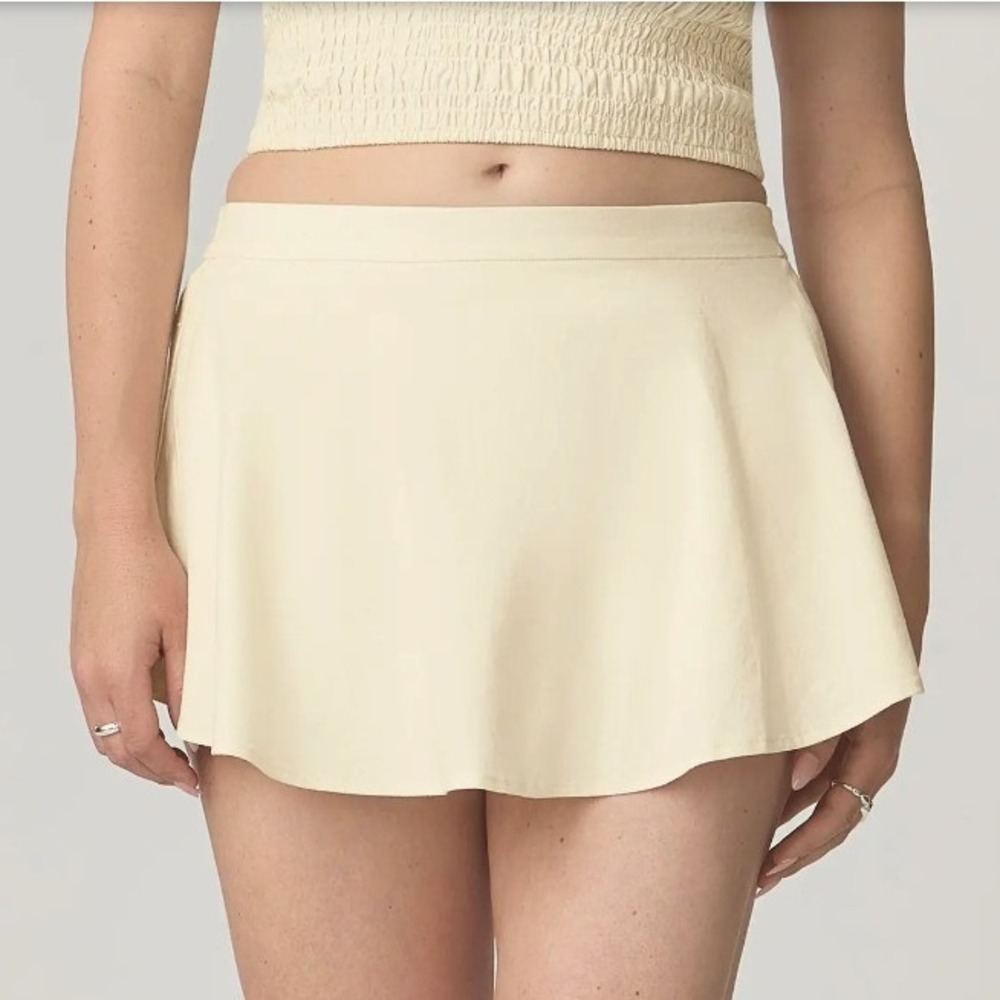 NWT Florence by Mills Cotton Blend Butter Yellow Elastic‎ Waist Skort Size Small